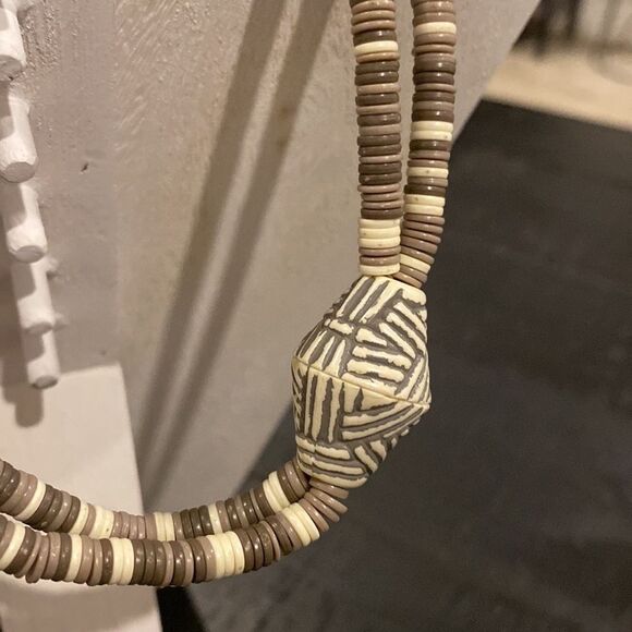 Disc Long Double Layer Boho Western Coconut Shell Necklace - Picture 9 of 11